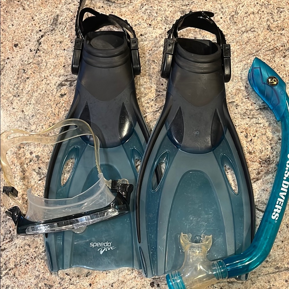 Speedo Dive Snorkel Set - Blue and Black